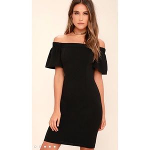 Lulus Black | Off The Shoulder | Midi Dress